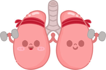 Fototapeta premium Healthy Lung Character Illustration