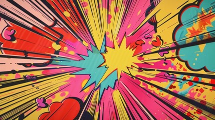 ENERGY - Comic Pop Art text video 4K, chroma key version included. Vintage colorful cartoon...