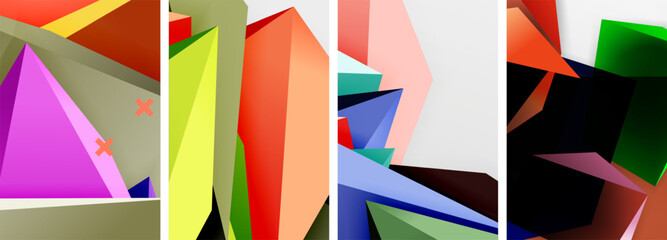 A creative art collage featuring a magenta triangle, electric blue rectangle, and geometric patterns. This artistic composition showcases the beauty of tints and shades in art