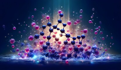 Molecular Magic: Illuminating the Wonders of Science,fitting for educational purposes, scientific presentations, or as a captivating visual for articles and materials about chemistry 