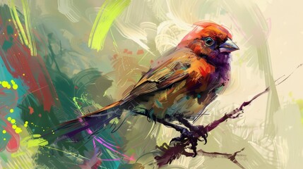 Bird of Color Paint. animals. Illustrations