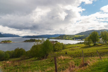 Fototapeta premium northern norway:nature sceneries on the road from Trondheim to Saebo