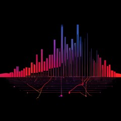 Naklejka premium abstract equalizer background graphs look colorful with a beautiful chart 