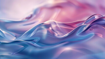 Abstract backround features fluid, wavy surfaces that resemble liquid or fabric. The colors transition smoothly from blues to purples and pinks, creating a visually pleasing and calming effect