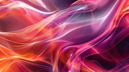 Colorful abstract backround features fluid, wavy lines and shapes that intertwine and overlap each other, creating a dynamic and energetic visual effect