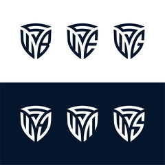 SWB Shield Lettermark Logo Set.