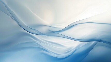 Abstract backround depicts smooth, flowing waves or dunes. The dominant color is a gradient of blue hues, transitioning from dark to light