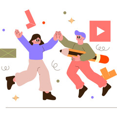 business man and woman