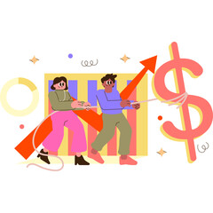 illustration of a person with money