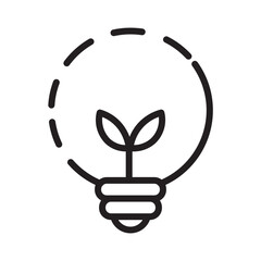 Eco Lamp Plant Line Icon
