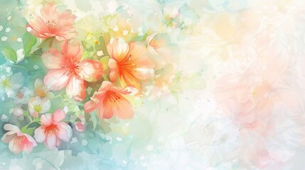 Lively watercolor illustration of a cluster of blooming flowers, their bright hues set against a soft, pastel background to inspire hope and renewal