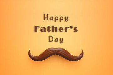 Moustache is isolated on a colored background Happy Father's day concept	