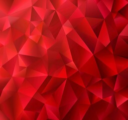 Red background, triangular texture pattern, dark red gradient, high definition vector graphics, flat design style