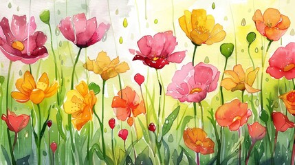 Watercolor illustration of a single delicate blossom, its vivid colors standing out against a softly blurred background, conveying hope and renewal
