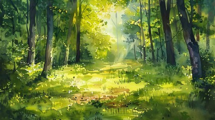 Fototapeta premium Watercolor scene of a butterfly landing on a blooming flower, symbolizing transformation and the beauty of nature, ideal for a serene clinic atmosphere