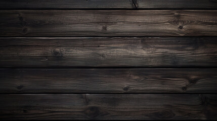 Fototapeta premium The solid wooden is a dark brown plank. The textured pattern background is a horizontal wood texture with beautiful annual.