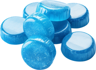 sky blue candies isolated on white or transparent background,transparency 