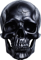 black skull isolated on white or transparent background,transparency 