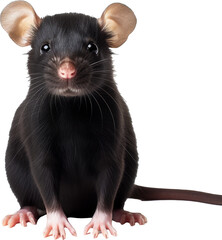 black rat isolated on white or transparent background,transparency 