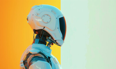 AI humanoid robot, solid color background