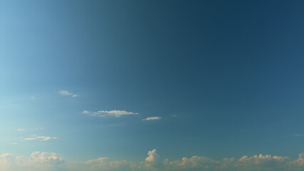 Unusual Clouds In Blue Sky. White Cloud On Blue Sky Background. Blue Sky Background With Tiny...