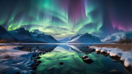 Naklejka premium sunrise in the mountains