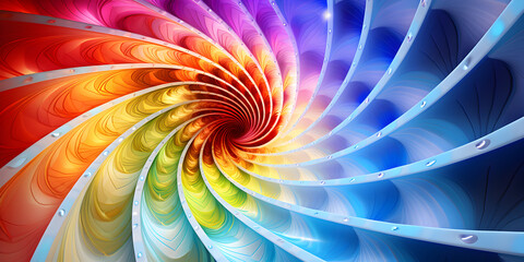 A colorful spiral with the colors of the rainbow Fascinating on isolated background
 - obrazy, fototapety, plakaty