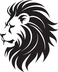 Lion head vintage logo on black and white