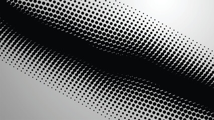 Black and white halftone dots pattern. abstract vector background