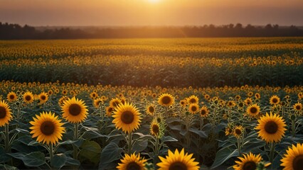 beauty view sunflower field with sun shine background