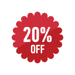 sale discount 20% off badges best deal promo sales marketing strategy red design