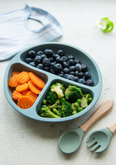 Healthy baby food in bowl