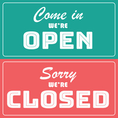 open close shop sign illustration