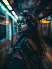 Restless Wanderer Awaiting the Night Trains Departure