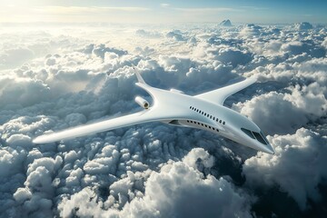 Above is a future aircraft fueled by hydrogen. Generative Ai