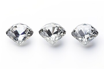 Set of diamonds isolated on white background