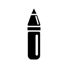 ink pen icon, black and white, vector