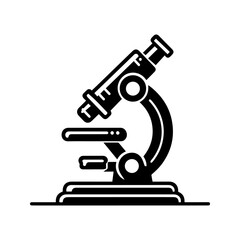 Icon microscope black and white vector