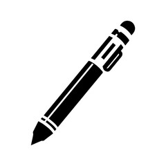 ink pen icon, black and white, vector