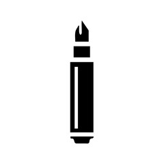 ink pen icon, black and white, vector