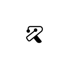 Letter R abstract with dot logo icon abstract design template elements