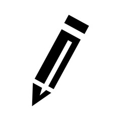 pencil icon, black and white , vector