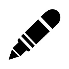 ink pen icon, black and white, vector
