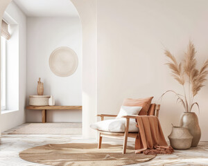 Contemporary minimalist interiors in neutral tones