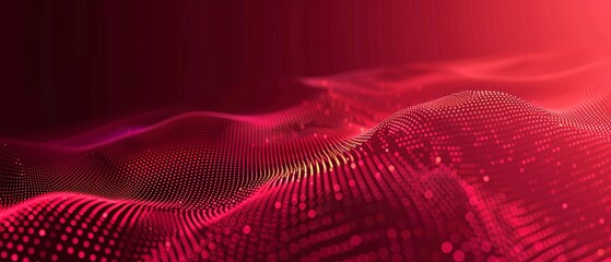 Red gradient background, red dots wave texture background, abstract motion background for technology and digital concept presentation design