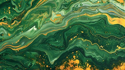 Green and gold vine pattern poster background