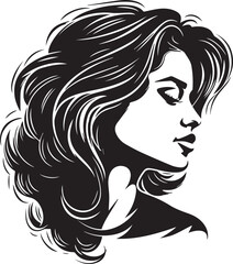 Woman hairstyle bread black silhouette on white background 