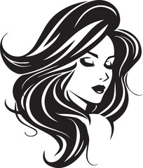 Woman hairstyle bread black silhouette on white background 