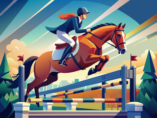 Obraz premium rider on horse