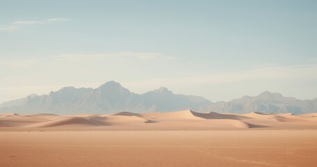 Desert landscape with mountains in the background